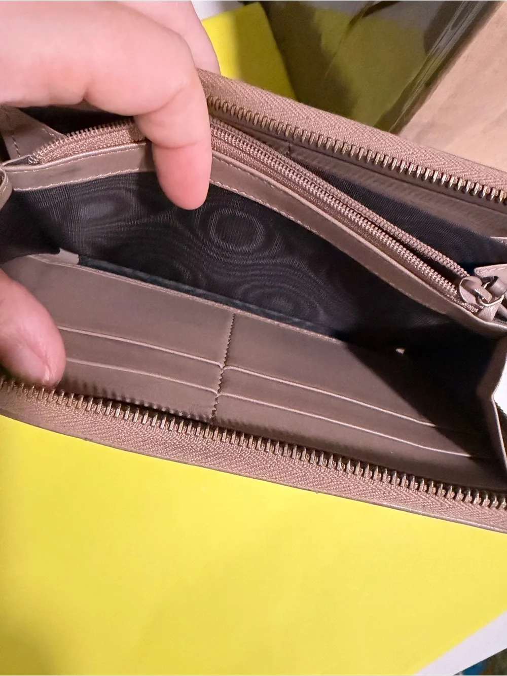 Gucci Taupe Chevron Quilted Continental Wallet with Gold GG